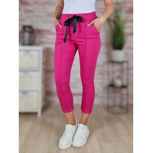 Széles és gumis derekú, megkötős, pink nadrág S-XL-ig